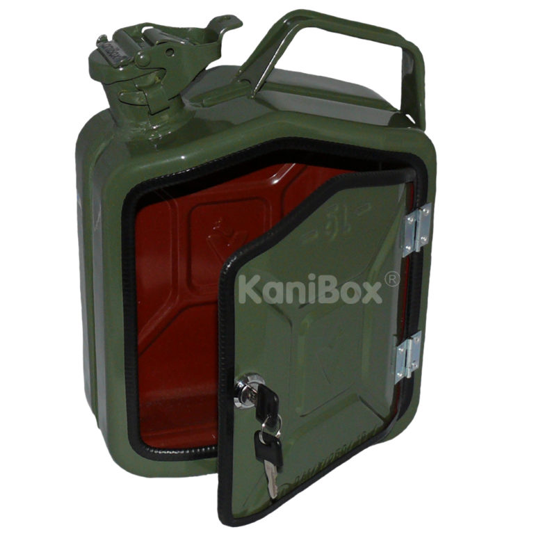 rote Kanister-Bar mit Feuerwehr Figur als Flaschenöffner