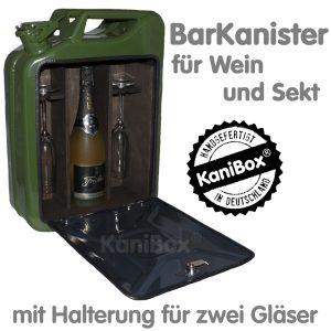 Sekt MiniBar und WeinBar aus einem Benzinkanister