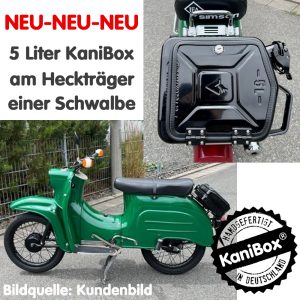 KaniBox am Heckträger einer Schwalbe