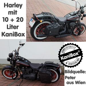 Harley mit 10 und 20 Liter KaniBox