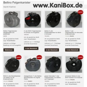 Bellino Retro Felgenkanister im Online-Shop