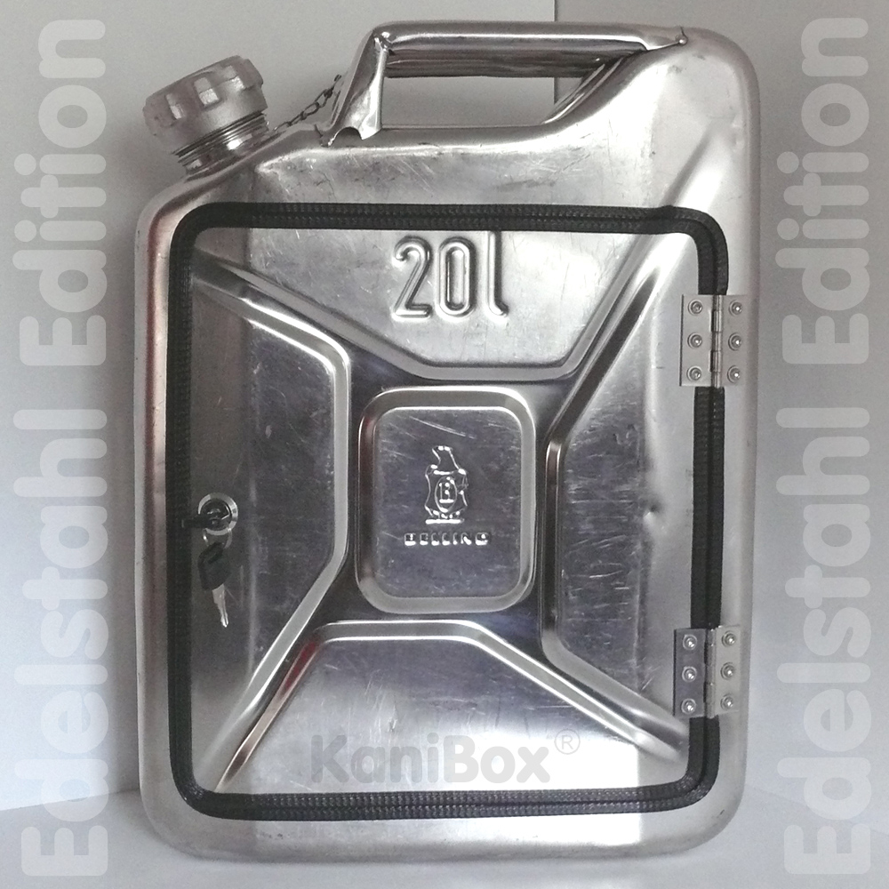 exklusive MiniBar aus einem gebrauchten Edelstahl Kanister mit Bellion Bär Logo – Bild 3