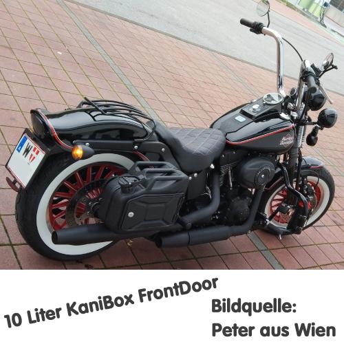 Harley-Davidson mit 10 Liter KaniBox FrontDoor