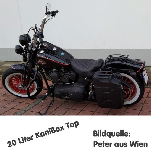 Harley-Davidson mit 20 Liter KaniBox Top