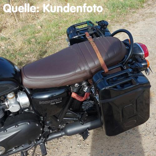 KaniBox Kanisterkoffer an der Triumph Bonneville