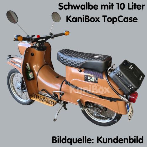 Simson Schwalbe mit 10 Liter KaniBox TopCase